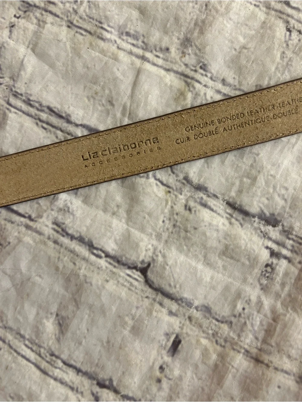 LIZ CLAIBORNE GENUINE BONDED LEATHER CHOCOLATE BROWN GOLD TONE BUCKLE BELT VTG L